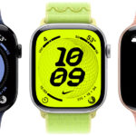 Apple Watch Series 11 با بند نایکی روی مچ دست هنگام دویدن