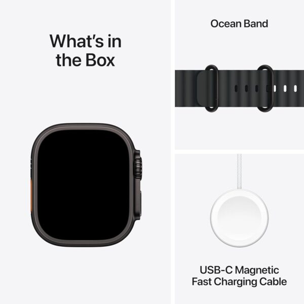 ساعت هوشمند اپل مدل Ultra 2 Black Titanium Case 49mm با بند اوشن – رنگ بدنه مشکی - Image 4