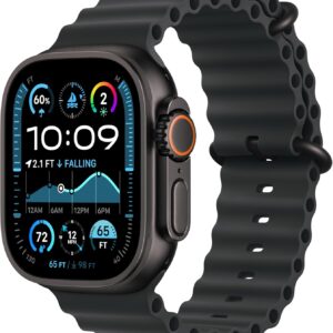 ساعت هوشمند اپل مدل Ultra 2 Black Titanium Case 49mm با بند اوشن – رنگ بدنه مشکی