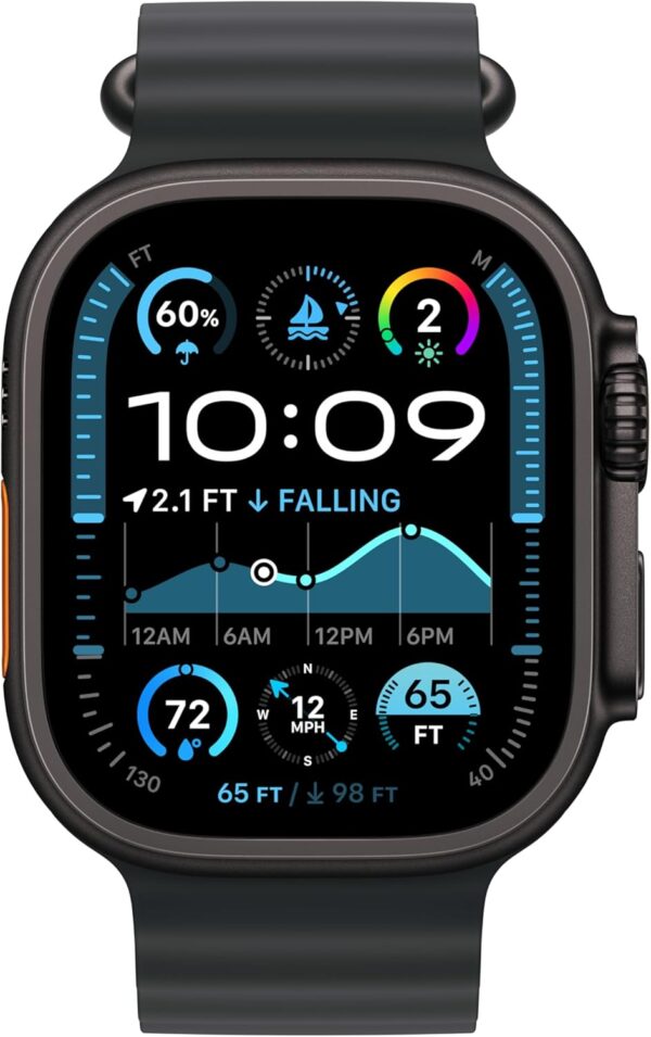 ساعت هوشمند اپل مدل Ultra 2 Black Titanium Case 49mm با بند اوشن – رنگ بدنه مشکی - Image 2