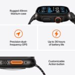 ساعت هوشمند اپل مدل Ultra 2 Black Titanium Case 49mm با بند اوشن – رنگ بدنه مشکی - Image 3