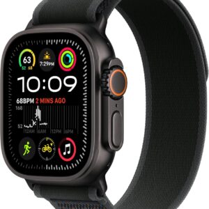 ساعت هوشمند اپل مدل Ultra 2 Black Titanium Case 49mm با بند تریل لوپ - بدنه مشکی