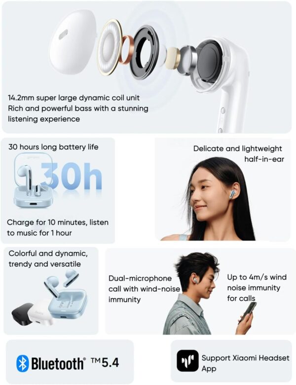 هدفون بلوتوثی شیائومی مدل Redmi Buds 6 Active - Image 20