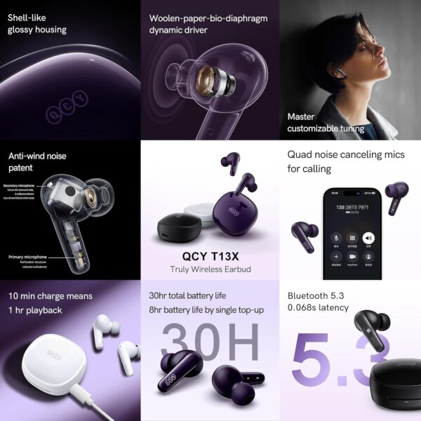 هدفون بلوتوثی کیو سی وای مدل QCY T13X - Image 19