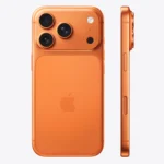 گوشی موبایل اپل مدل آیفون 17 پرو - رنگ نارنجی نمای بغل و پشت