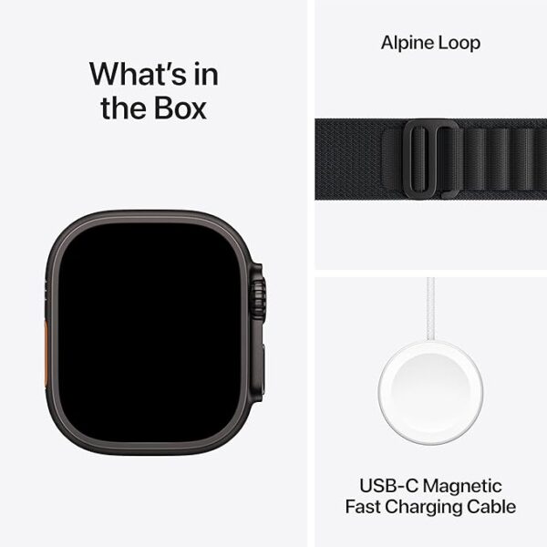 ساعت هوشمند اپل مدل Ultra 3 Natural Titanium Case 49mm با بند آلپاین لوپ – رنگ بدنه مشکی - Image 4