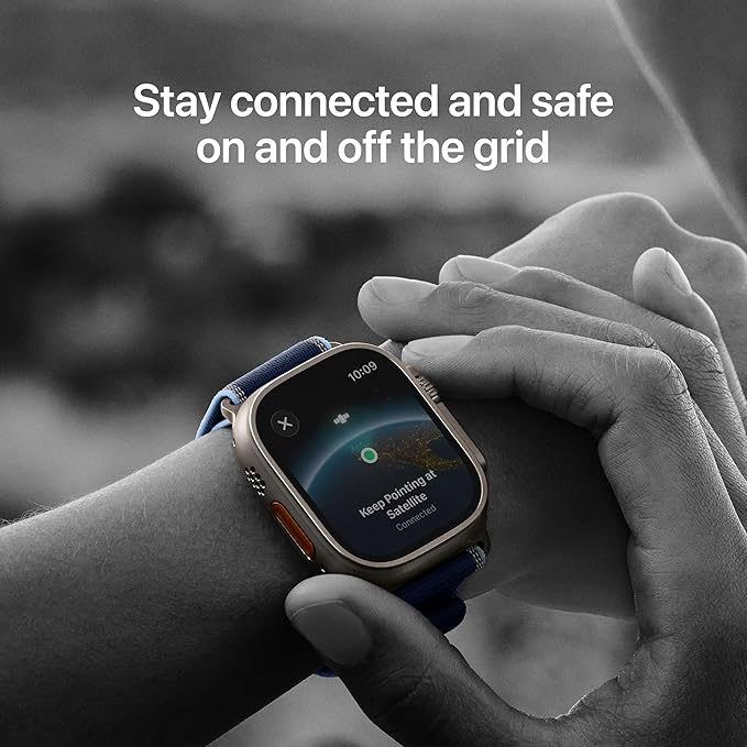 81t7B-IDYWL._AC_SX679_ ساعت هوشمند اپل مدل Ultra 3 Natural Titanium Case 49mm با بند آلپاین لوپ – رنگ بدنه مشکی - Image 6